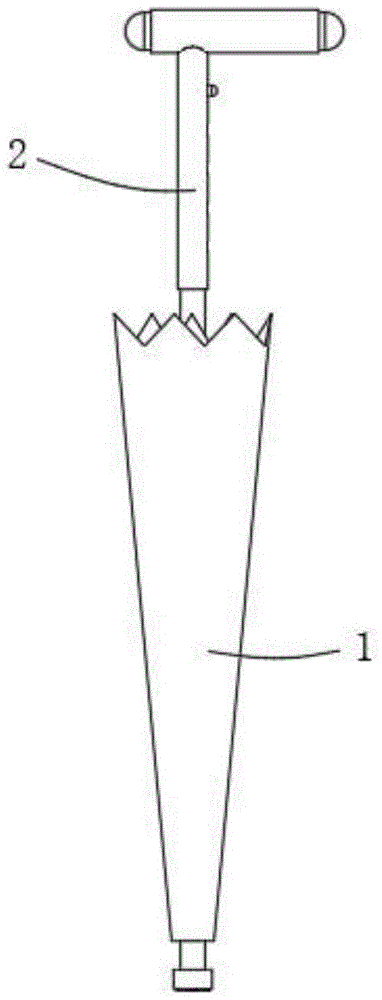 一種雨傘、拐杖一體式老年助行裝置