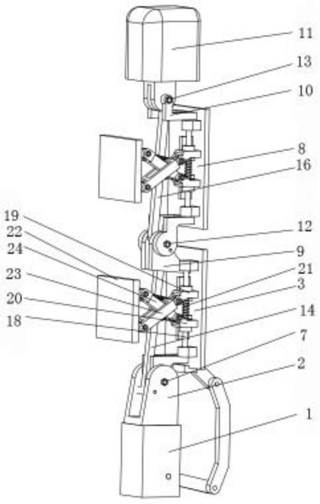 一種基于兩桿張拉適應(yīng)性機(jī)構(gòu)的仿人手指裝置